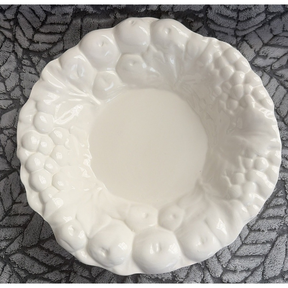 Vintage 1970s Italian Creamware Fruit Bowl
